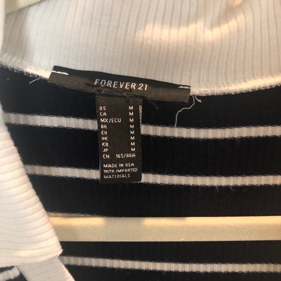 Forever 21 Striped Collared Bodycon Ribbed Dress - Picture 3 of 4